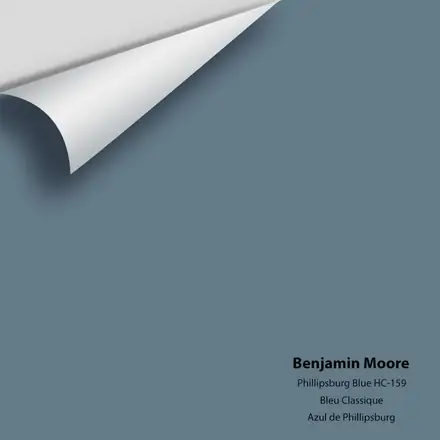 Benjamin Moore Philipsburg Blue HC-159 paint swatch card